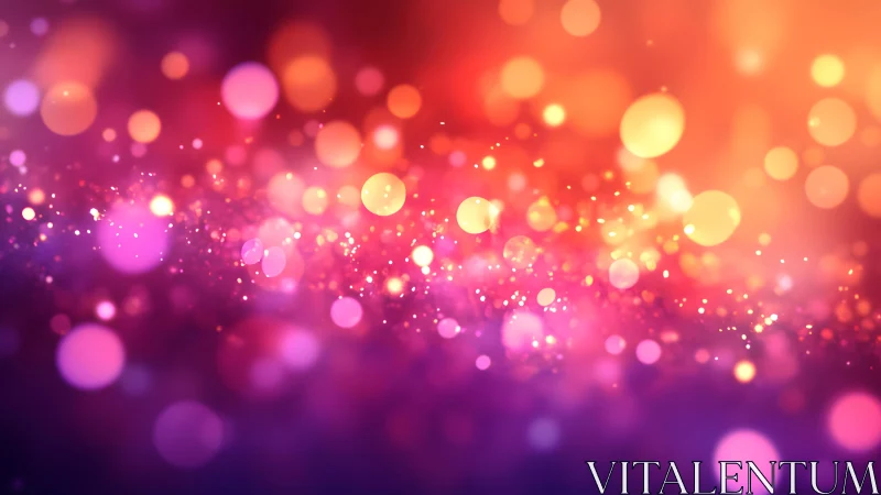 Vibrant Abstract Bokeh Lights in Warm Purple and Orange Tones.