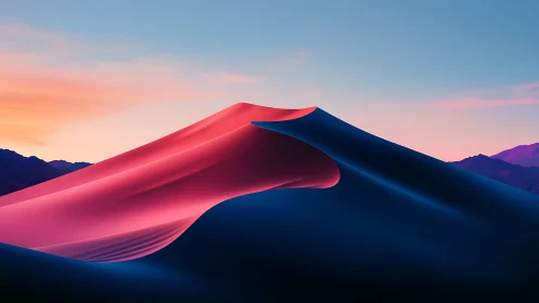 Neon desert dunes glide like liquid light at pastel dawn