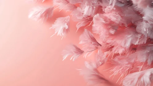Macro optical study of pink feathers in shallow depth field.