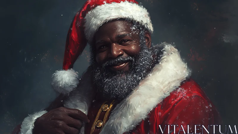 Warm-hearted Santa portrait glows with holiday cheer.