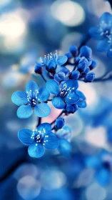 Blue Forget-Me-Nots in Soft Focus Light.