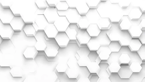 Abstract 3D Hexagonal White Pattern Background in Minimalist Style.