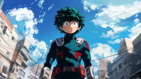 Sky-high courage on a bright city afternoon.