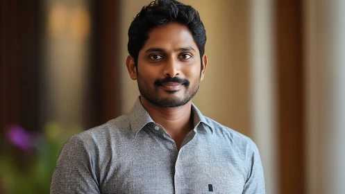 Calm confidence in a softly lit modern portrait.