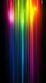 Neon rainstorm of rainbow sound cascading through night.