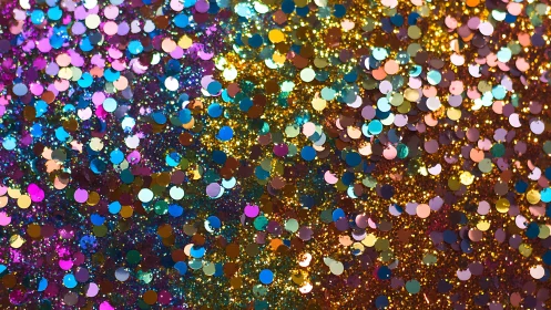 Colorful round glitter confetti background in vibrant festive style.