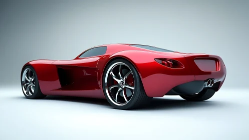 Red concept sports car rendered in clean studio space.