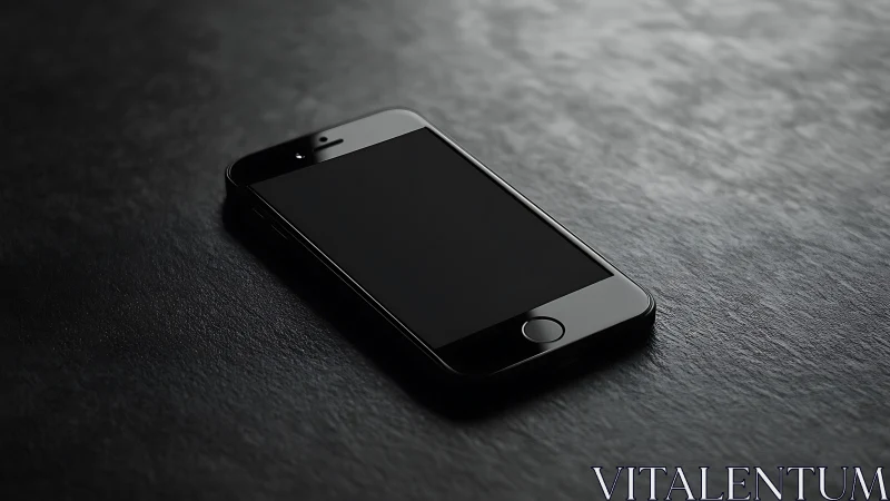 Smartphone on Textured Surface in Monochrome Light.