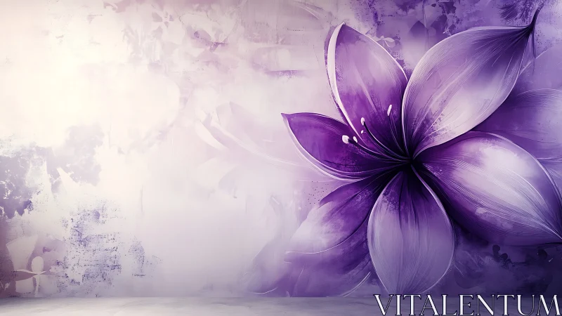 Purple Lotus Bloom in Ethereal Gradient Space.