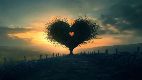 Love Blooms Where Sunset Paints the Silhouette of Forever