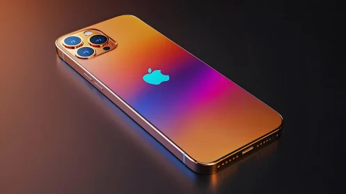 Modern iPhone with Gradient Finish in Minimalist Studio Lighting.