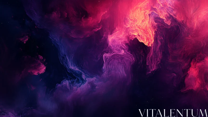 Nebula swirl digital painting in vivid magenta tones.