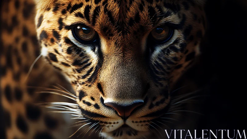 Leopard's Piercing Gaze in Golden Light.