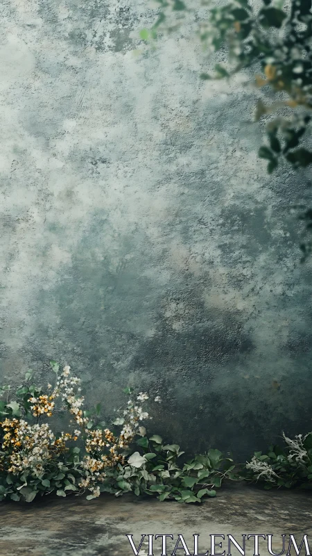 Wild Blossoms Defy Weathered Concrete's Gray Dominion