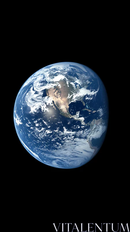 Our blue planet glows softly in the quiet embrace of space