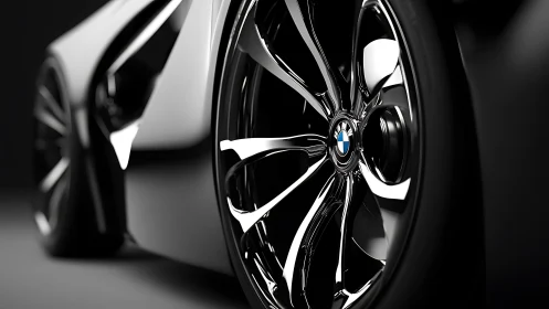 Chrome spokes whisper speed around a poised BMW wheel