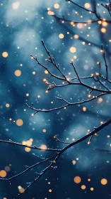 Winter branches catching little sparks of wandering light.