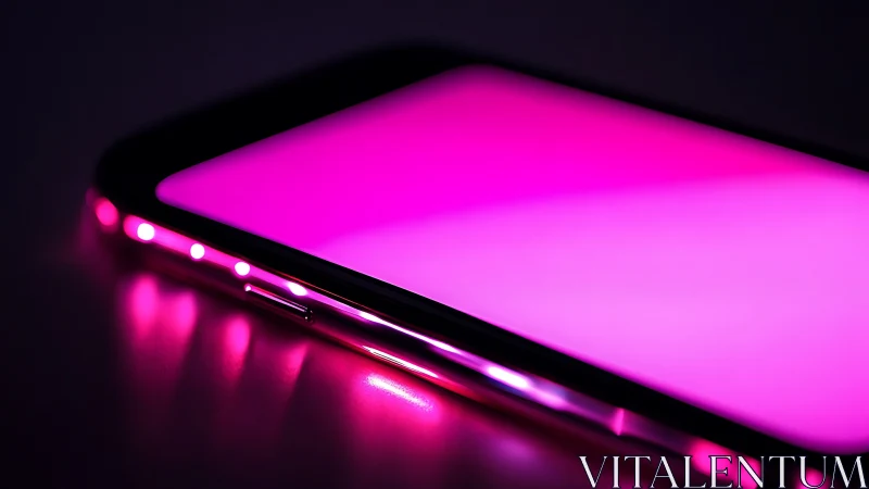 Neon LED Light Source Glowing Bright Magenta