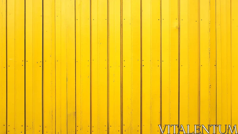 Bold yellow wooden planks create a bright vertical pattern.