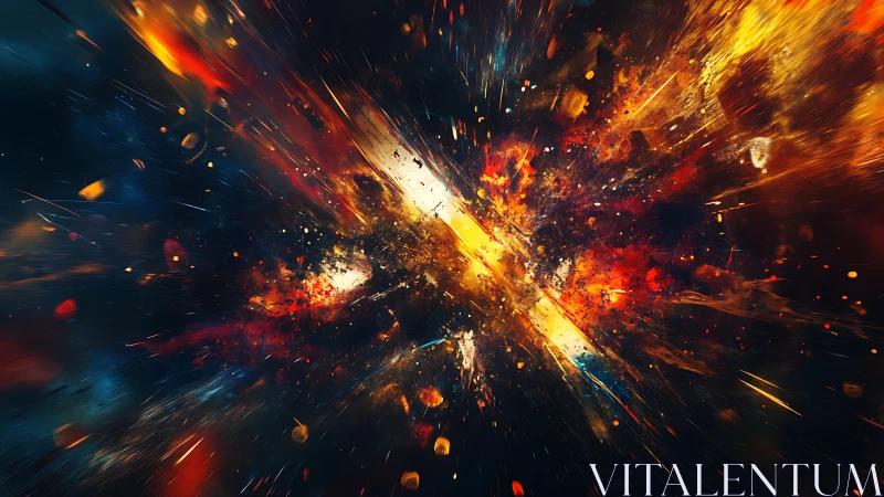 Cosmic energy burst tears through dark nebula field