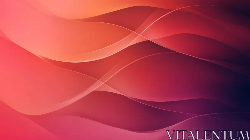 Flowing crimson gradients with luminous abstract waves.