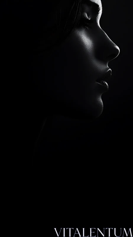 Quiet side-profile portrait wrapped in gentle shadowed light.