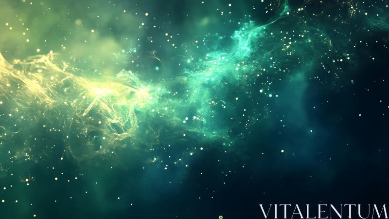 Starlit teal nebula river drifting through cosmic hush.