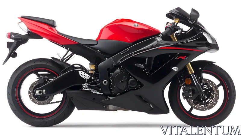 Supersport motorcycle side profile with red black fairings