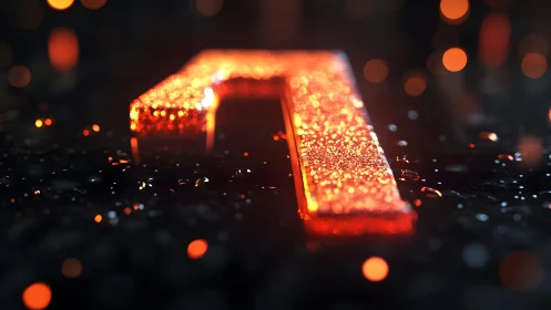 Glowing Number One in Futuristic Digital Neon Style.