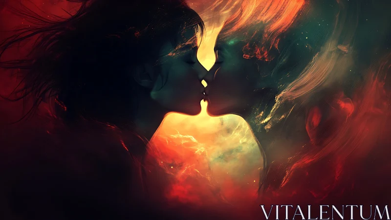 Silhouetted Figures with Glowing Orb Energy.