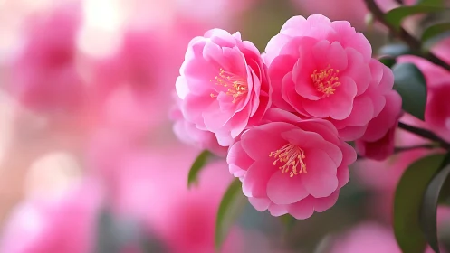 Triple Petaled Poetry: Garden's Pink Crescendo.