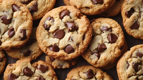 Golden cookie galaxies studded with molten chocolate constellations.