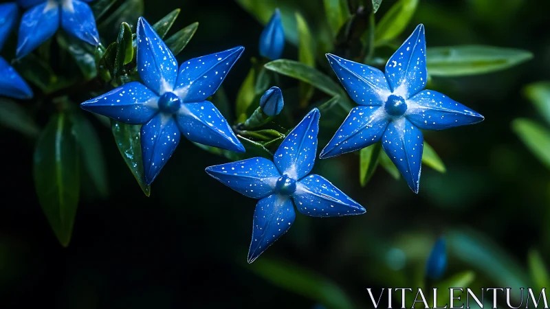 Cobalt Starflowers: Nature's Speckled Gemstones Glow.