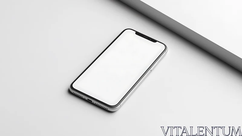 Modern smartphone gleams with pristine emptiness and elegant minimalism