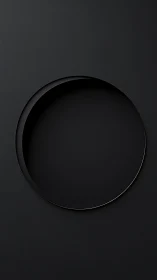 Monochrome circular cutout forms deep minimalist shadow field