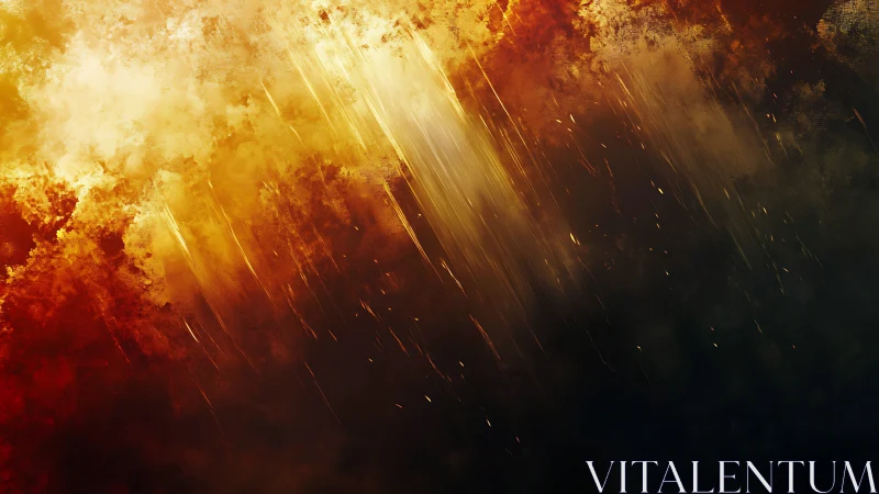 Diagonal Light Rays Through Smoke and Fiery Gradient