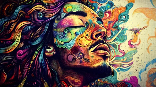 Surreal portrait channels vivid psychedelic waves of emotion
