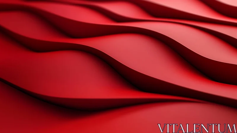 Abstract red waves pattern in modern minimalist 3D style.