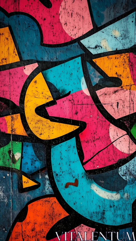 Graffiti curves collide across weathered painted concrete wall.