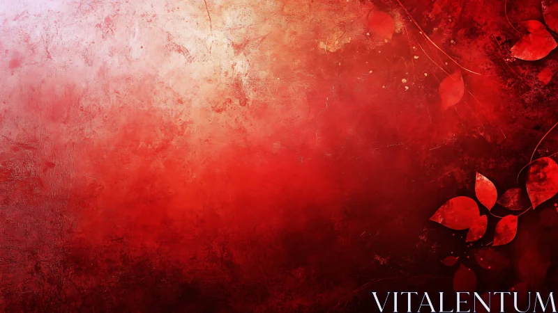 Crimson whispers drift across grunge light and falling leaves.