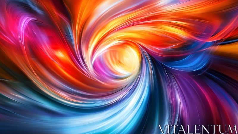Vibrant swirling light vortex in dynamic abstract spectrum.