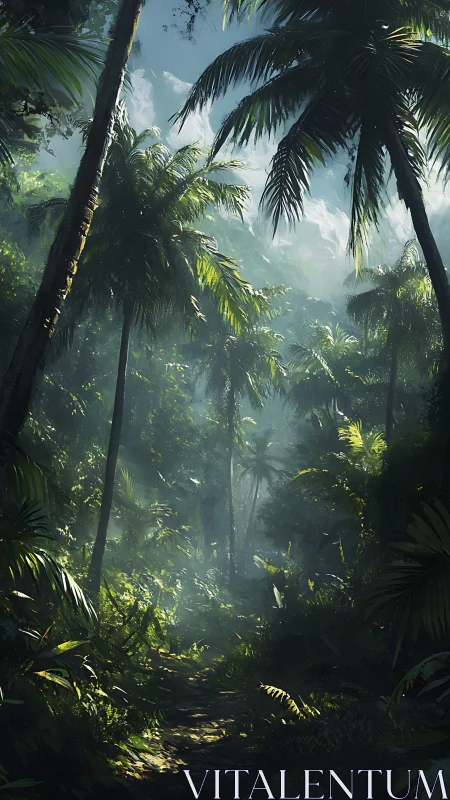 Tropical Jungle Canopy with Ethereal Light.