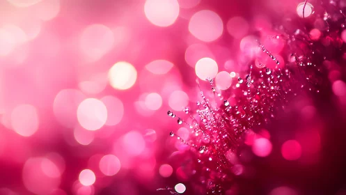 Dewdrop constellations glitter through a neon pink dream haze