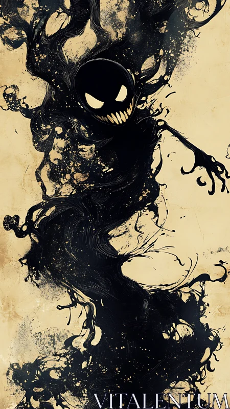 Shadow-like ink entity with distorted head and tendrils.