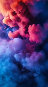 Dreamy neon clouds swirling through deep twilight blues.