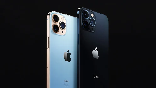 Two iPhone 11 Pro devices displaying dual camera systems