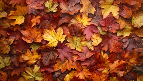 Golden autumn leaves gathered in a cozy seasonal blanket.