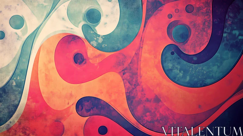 Color-saturated abstract curves create layered fluid motion