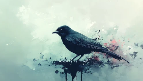 A Raven's Artistic Journey Through Watercolor Dreams.