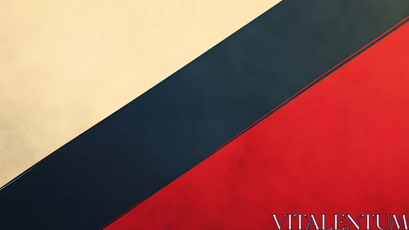 Diagonal tricolor abstraction with textured matte color fields